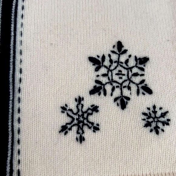 Women Petite M Lambs Wool Zip Up Cardigan Sweater Fair Isle Norwegian Ski Chalet - Picture 11 of 11